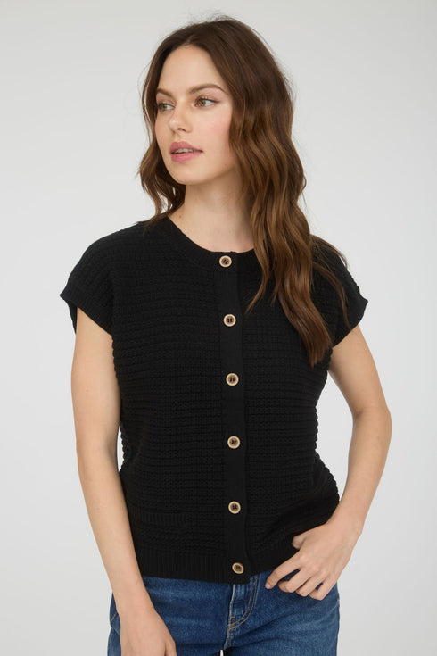KNIT CARDIGAN VEST